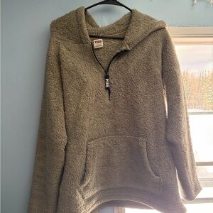 PINK Victoria's Secret Gray Sherpa Pullover